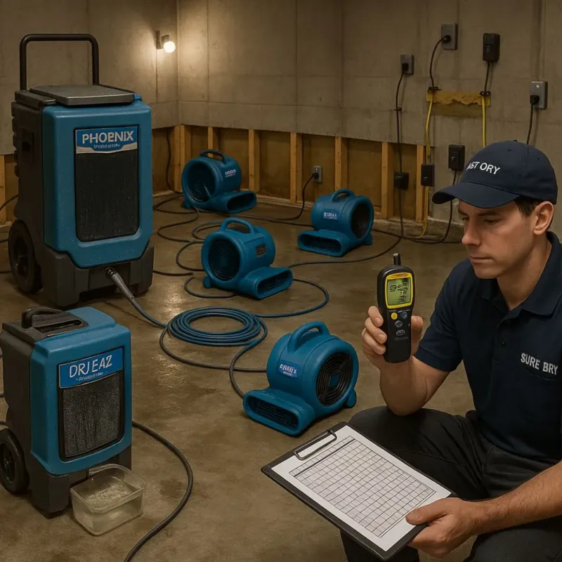 Structural Drying and Dehumidification process in Sweet Springs, MO